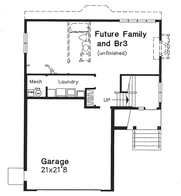 Traditional Lower Level of Plan 88189