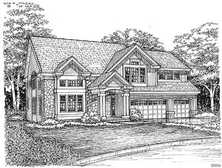 Traditional Elevation of Plan 88195