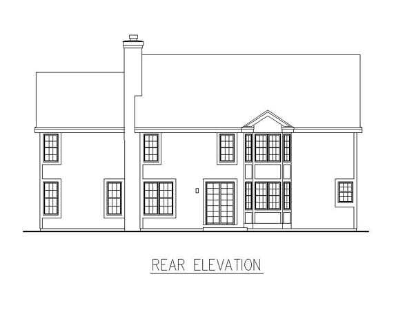 Traditional Rear Elevation of Plan 88195