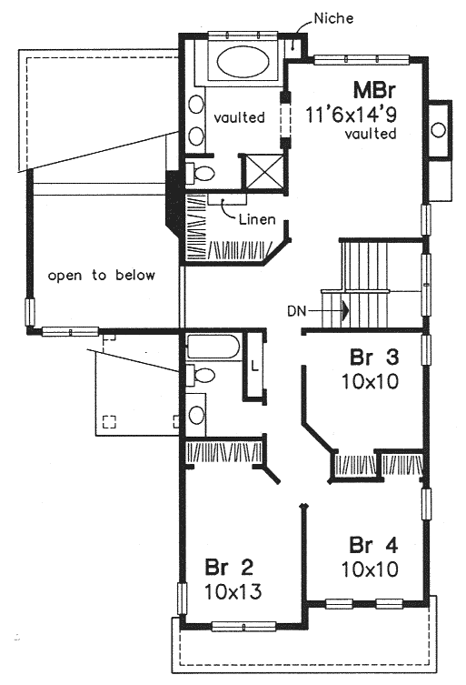 Contemporary Narrow Lot Traditional Level Two of Plan 88196