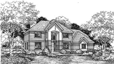 European Traditional Elevation of Plan 88197
