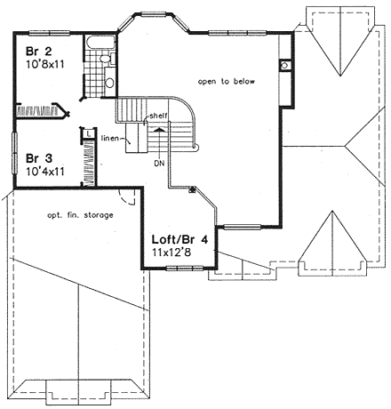 House Plan 88215 Second Level Plan