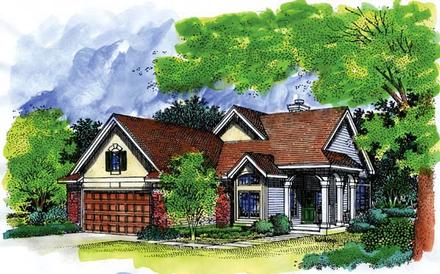Narrow Lot Traditional Elevation of Plan 88218