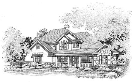 Country European Traditional Elevation of Plan 88224