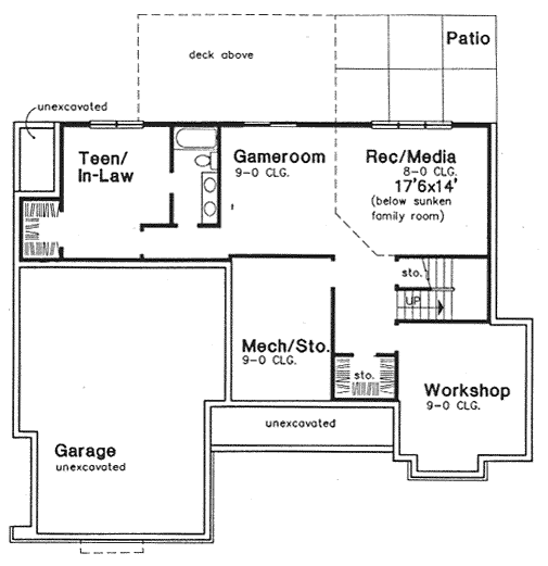 European Traditional Lower Level of Plan 88225