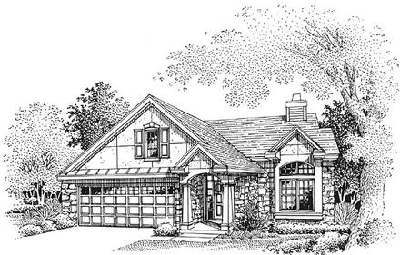 Narrow Lot Traditional Elevation of Plan 88230