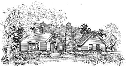 One-Story Traditional Elevation of Plan 88232