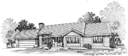 One-Story Ranch Elevation of Plan 88233