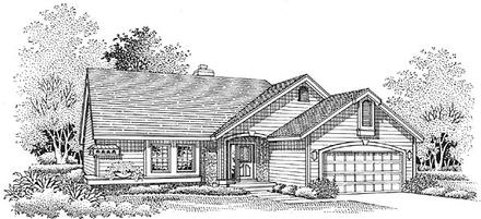 One-Story Ranch Elevation of Plan 88237