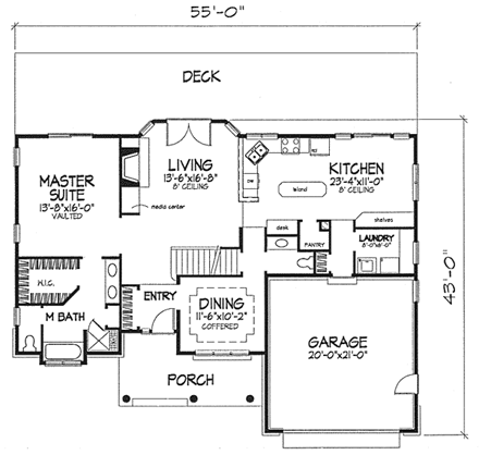 House Plan 88240 First Level Plan