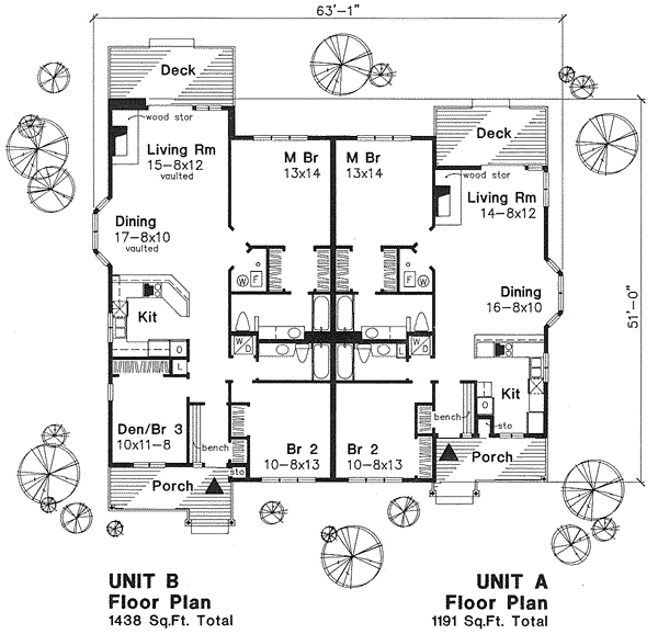 One-Story Traditional Level One of Plan 88242