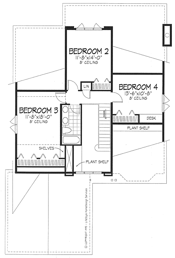 Narrow Lot Traditional Level Two of Plan 88246