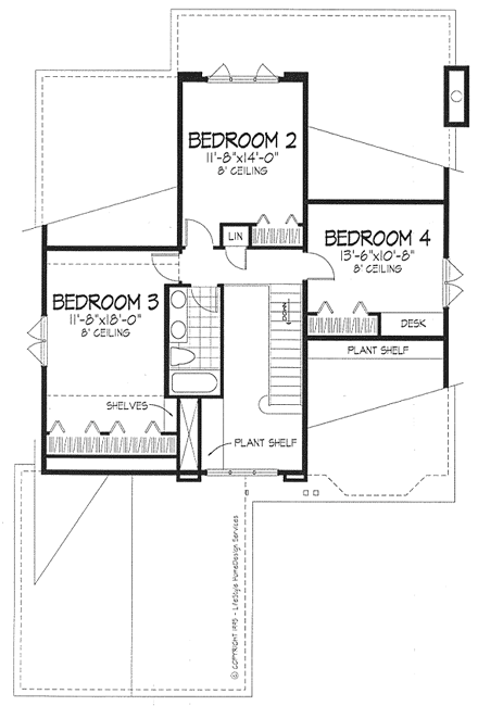 House Plan 88246 Second Level Plan