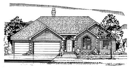 European One-Story Traditional Elevation of Plan 88316