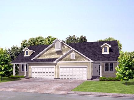 Craftsman One-Story Traditional Elevation of Plan 88317
