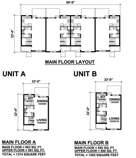 Multi-Family Plan 88318 First Level Plan