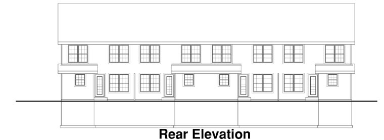 Traditional Rear Elevation of Plan 88318