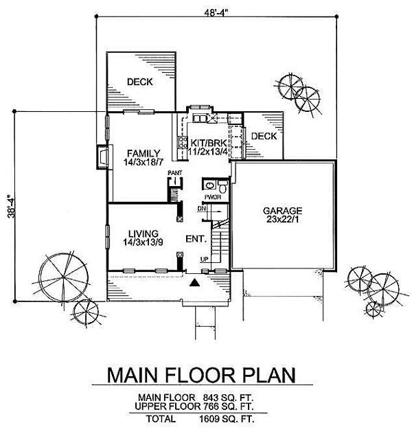 Country Farmhouse Level One of Plan 88323