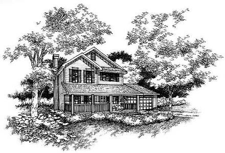 Country Farmhouse Elevation of Plan 88323