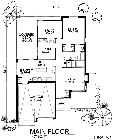 One-Story Traditional Level One of Plan 88325
