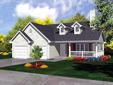 One-Story Traditional Elevation of Plan 88325
