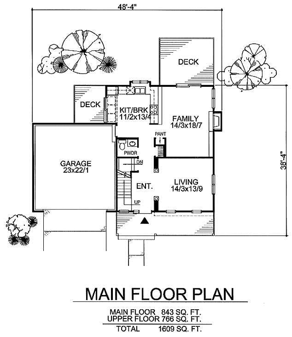 Country Farmhouse Level One of Plan 88326