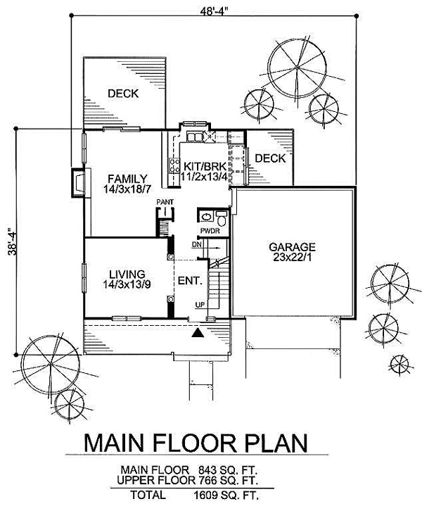 Craftsman Farmhouse Level One of Plan 88327