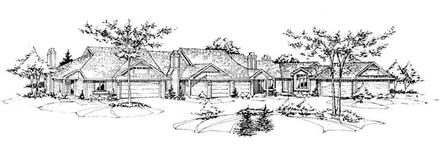 One-Story Traditional Elevation of Plan 88399