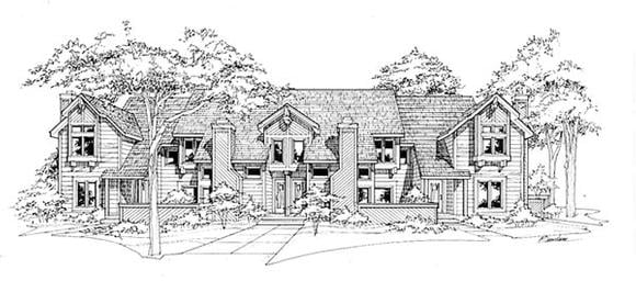 Multi-Family Plan 88402 Elevation