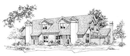 Multi-Family Plan 88406 Elevation