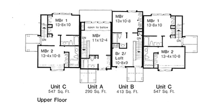 Multi-Family Plan 88408 Second Level Plan