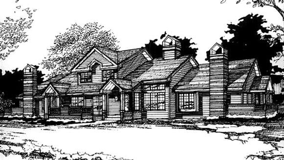 Multi-Family Plan 88411 Elevation