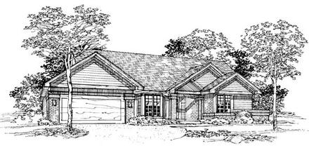 One-Story Ranch Elevation of Plan 88414