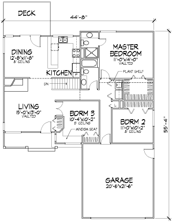 Country One-Story Level One of Plan 88418