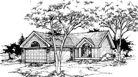 One-Story Ranch Elevation of Plan 88419