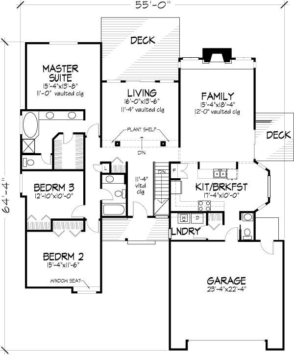 Country One-Story Level One of Plan 88420
