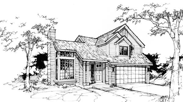 Plan 88424 | Traditional Style with 3 Bed, 3 Bath, 2 Car Garage