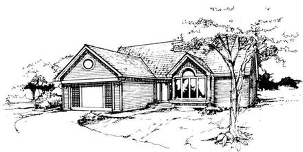 Ranch Elevation of Plan 88428