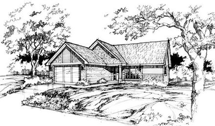 Ranch Elevation of Plan 88429