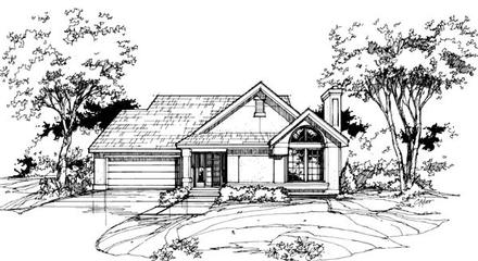Ranch Elevation of Plan 88432