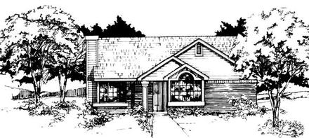 Ranch Elevation of Plan 88440