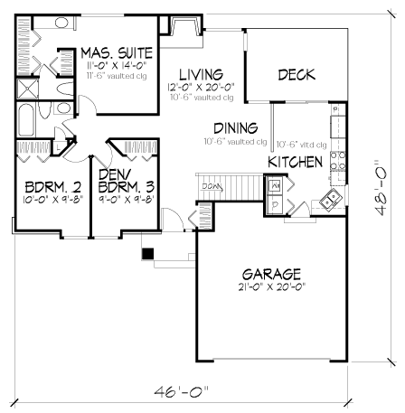 Ranch Level One of Plan 88448