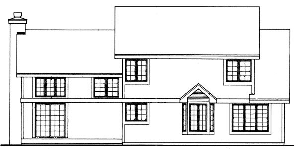 Country Traditional Rear Elevation of Plan 88457