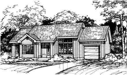 Ranch Elevation of Plan 88461