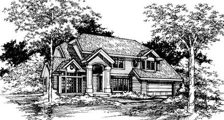 Colonial Traditional Elevation of Plan 88464