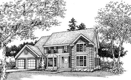 Colonial Traditional Elevation of Plan 88472