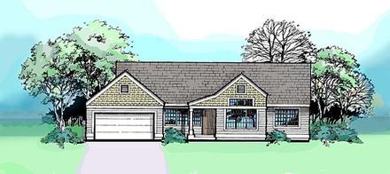 Ranch Elevation of Plan 88474