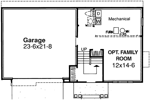 Traditional Lower Level of Plan 88477