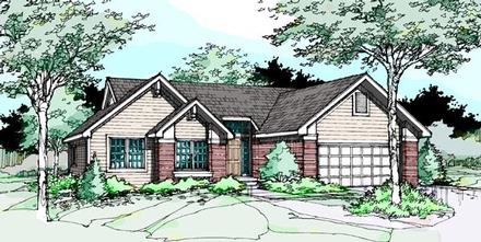 Ranch Traditional Elevation of Plan 88488