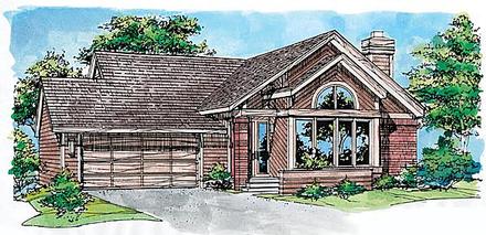 Ranch Elevation of Plan 88497